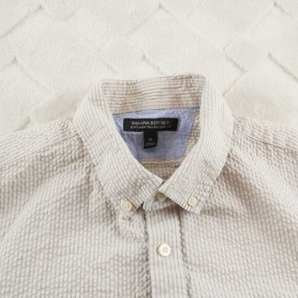 Banana Republic Cream Casual Button Down Shirt - Picture 5 of 12